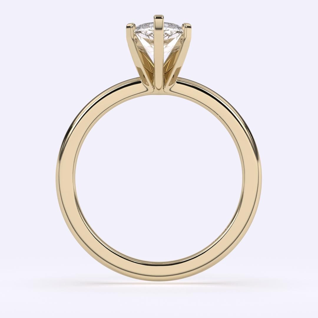 Bague de mariage solitaire taille marquise GH couleur SI pureté diamant naturel 0.75 carat  en vente 6