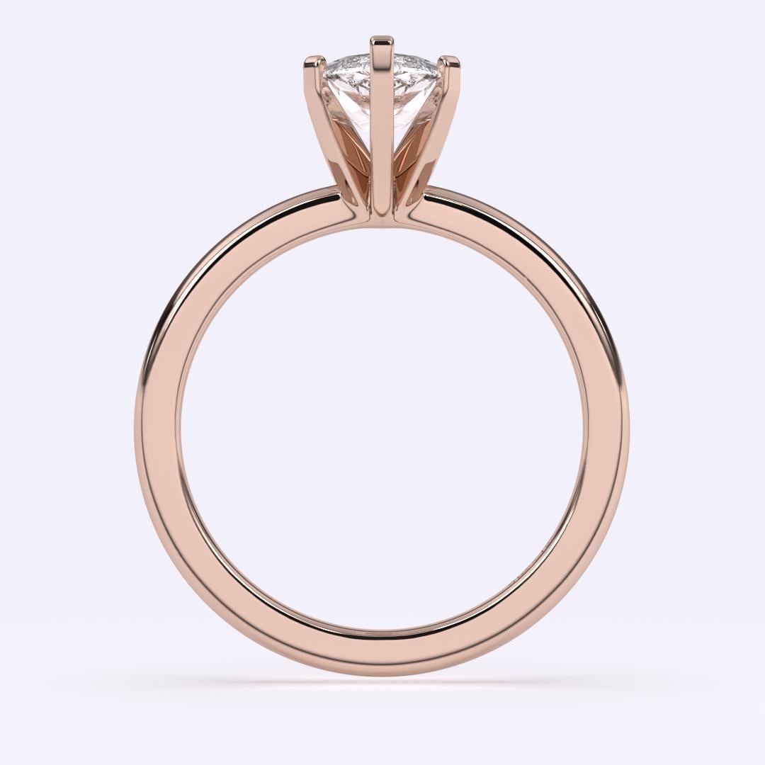 Bague de mariage solitaire taille marquise GH couleur SI pureté diamant naturel 0.75 carat  Neuf - En vente à Los Angeles, CA