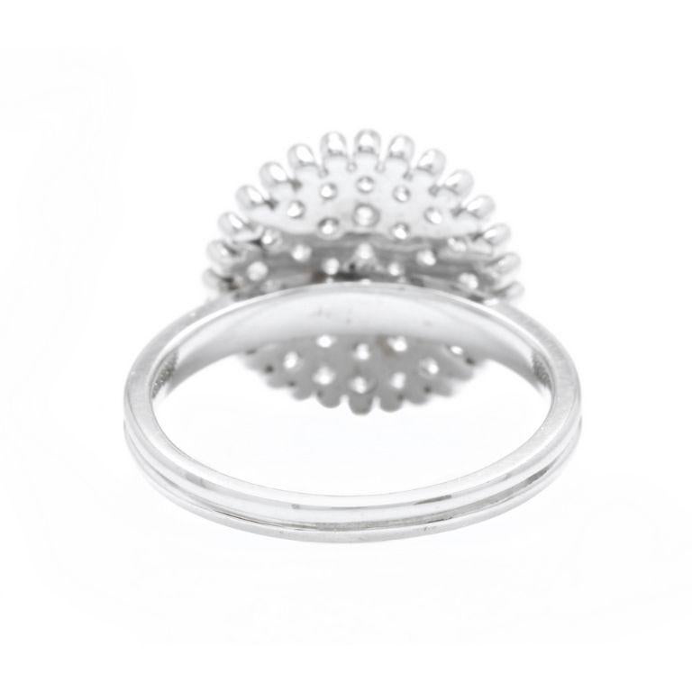 Anillo de oro blanco macizo de 14 quilates con un diamante natural de 0,75 quilates en Nuevo estado para la venta en Los Angeles, CA