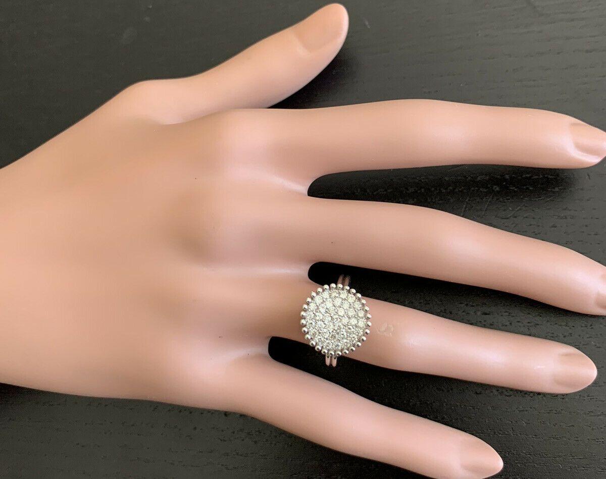 De las mujeres Anillo de oro blanco macizo de 14 quilates con un diamante natural de 0,75 quilates en venta