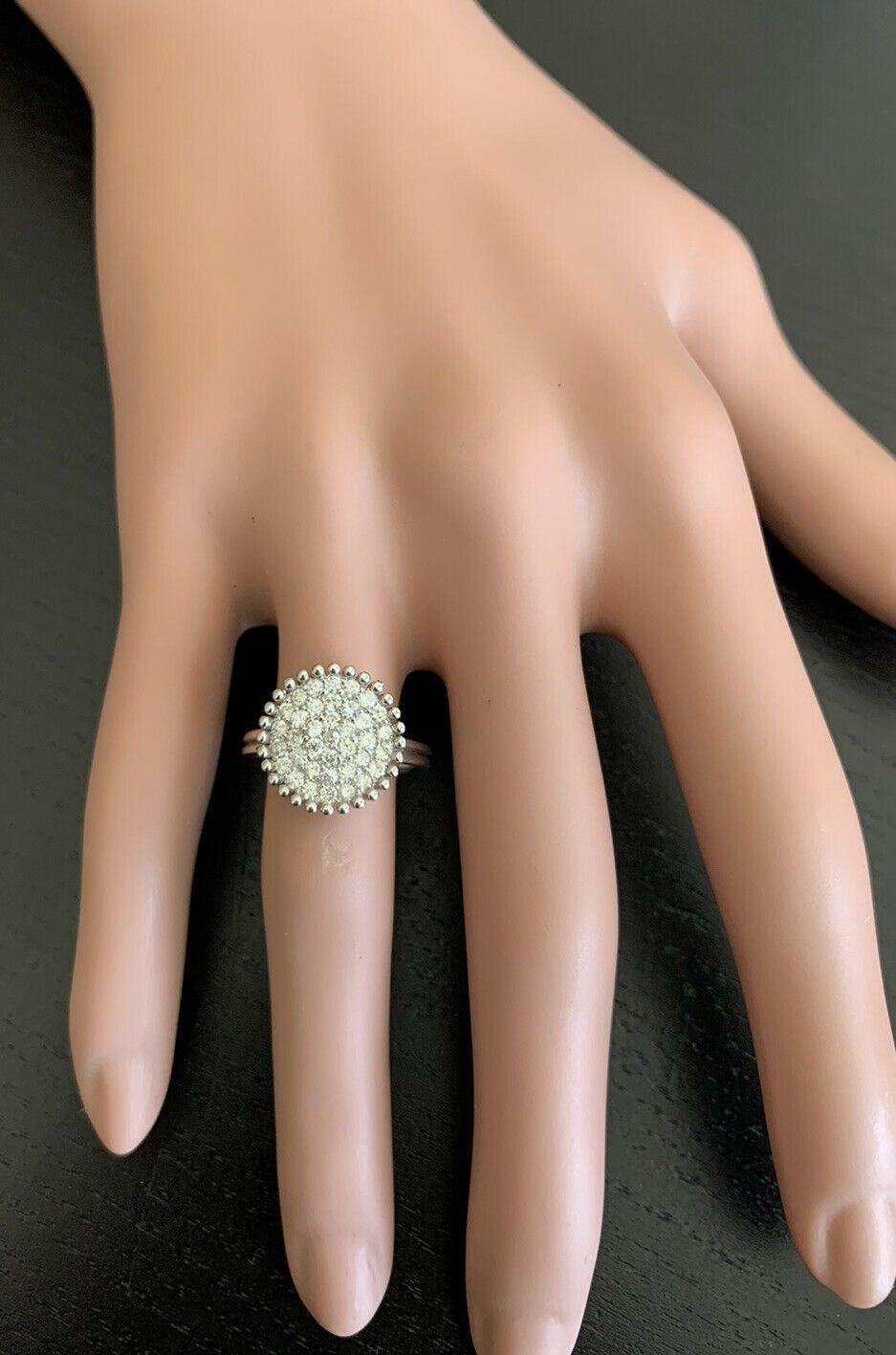 Anillo de oro blanco macizo de 14 quilates con un diamante natural de 0,75 quilates en venta 3