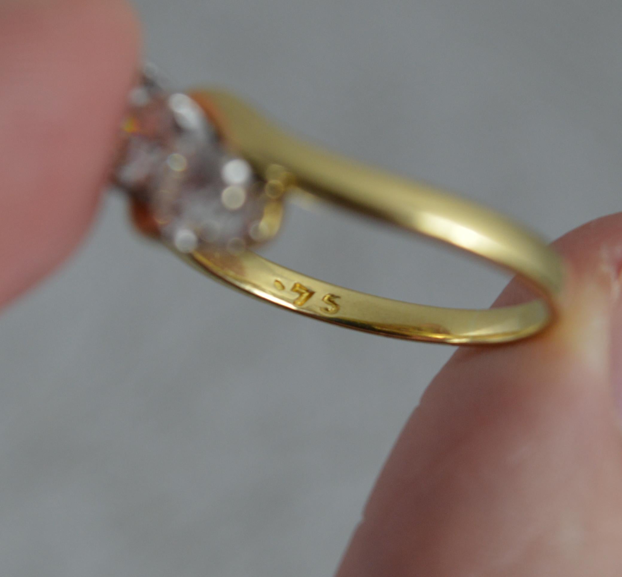 0.75 Carat Natural Diamond 18 Carat Gold Trilogy Ring on Twist In Good Condition In St Helens, GB