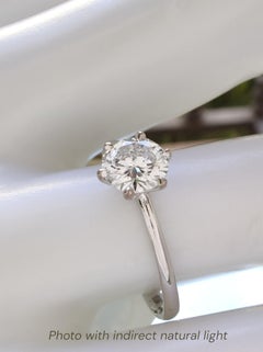 0.75ct Natural Diamond Engagement Ring 18K White Gold