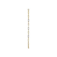 0.75ct Natural Diamond Paper Clip 14k Gold Bracelet With 3 Diamond Links