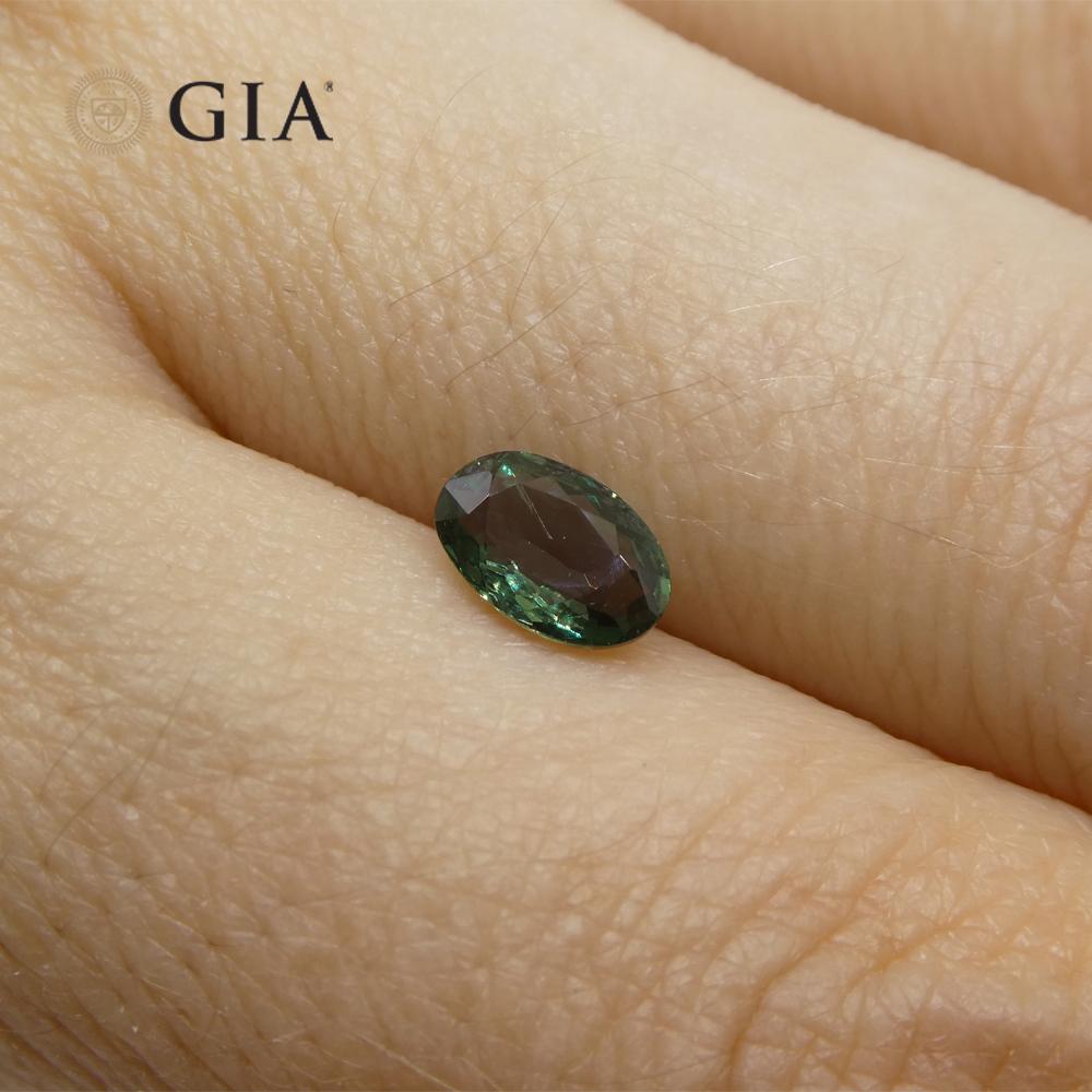 0.75ct Oval Blue-Green to Purple Alexandrite GIA Certified India 4