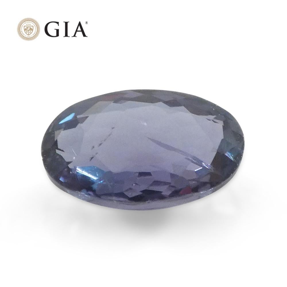 0.75ct Oval Blue-Green to Purple Alexandrite GIA Certified India 7