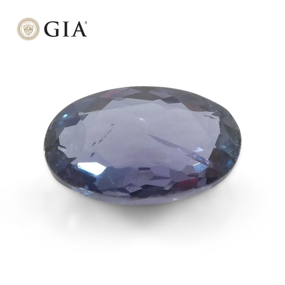 0.75ct Oval Blue-Green to Purple Alexandrite GIA Certified India 8