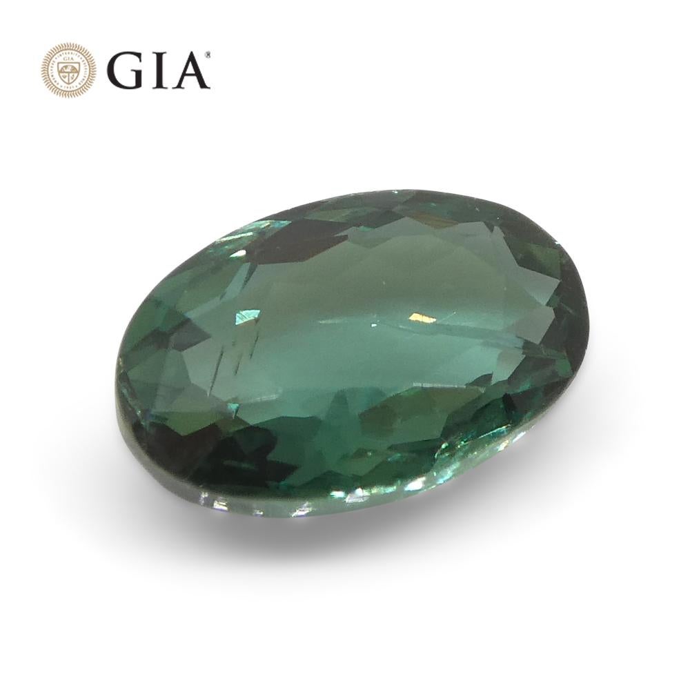 0.75ct Oval Blue-Green to Purple Alexandrite GIA Certified India 10