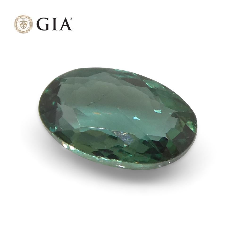 Brilliant Cut 0.75ct Oval Blue-Green to Purple Alexandrite GIA Certified India