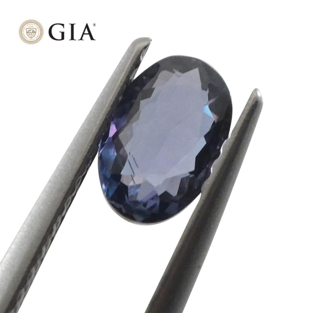 Women's or Men's 0.75ct Oval Blue-Green to Purple Alexandrite GIA Certified India