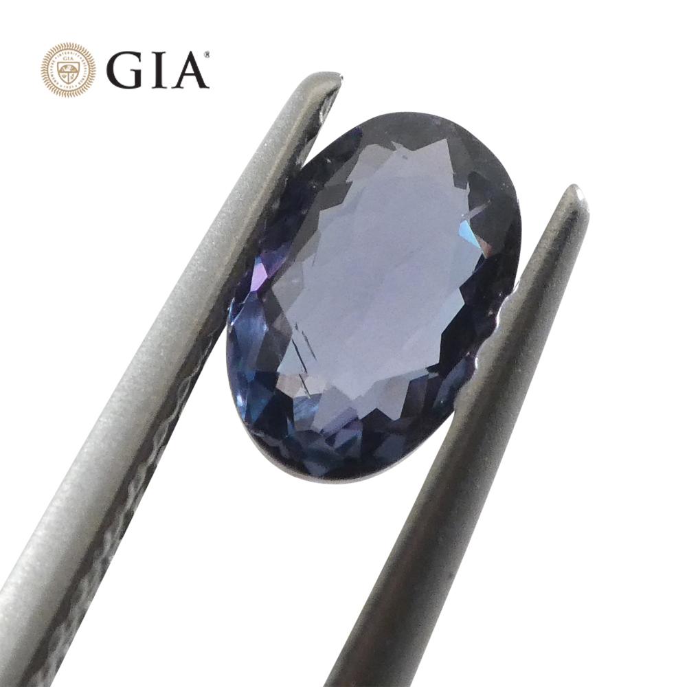 0.75ct Oval Blue-Green to Purple Alexandrite GIA Certified India 1