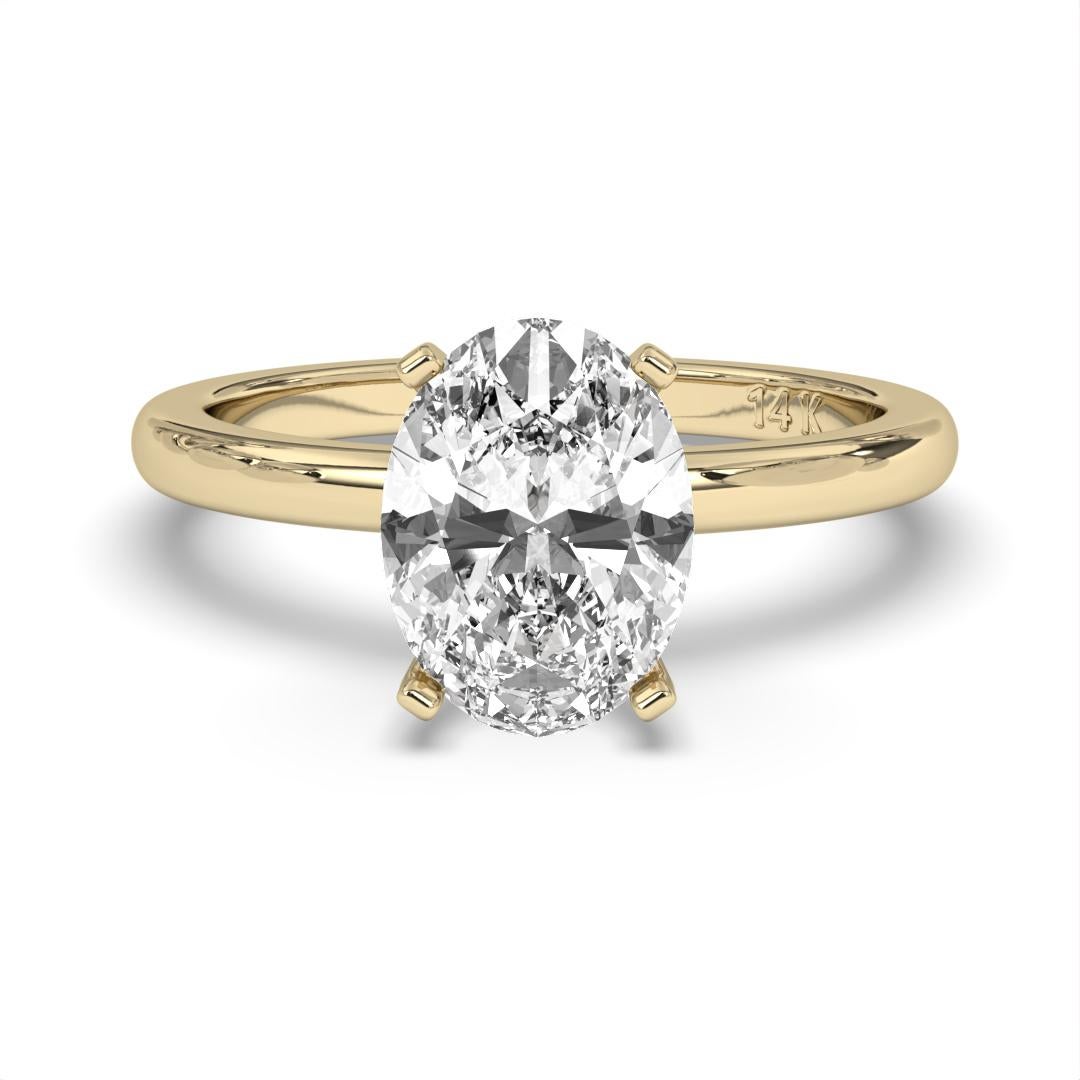 1.00CT Oval Cut Solitaire GH Color I1 Clarity Natural Diamond Wedding Ring  For Sale 6