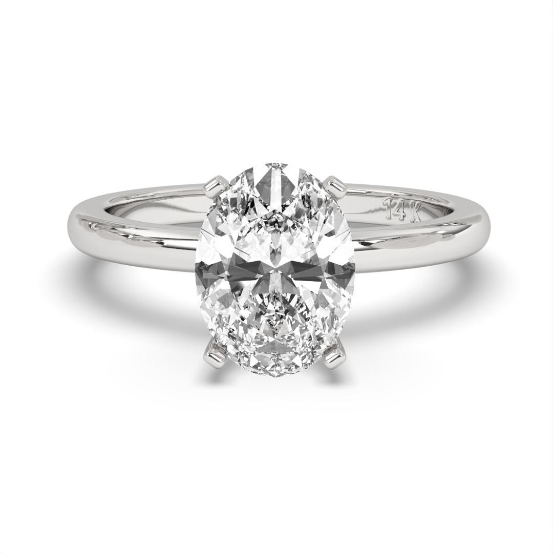 0.75CT Oval Cut Solitaire GH Color SI Clarity Natural Diamond Wedding Ring  For Sale 2