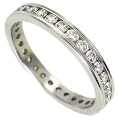 0.75CT Platinum Eternity Round Diamond Wedding Anniversary Band Ring