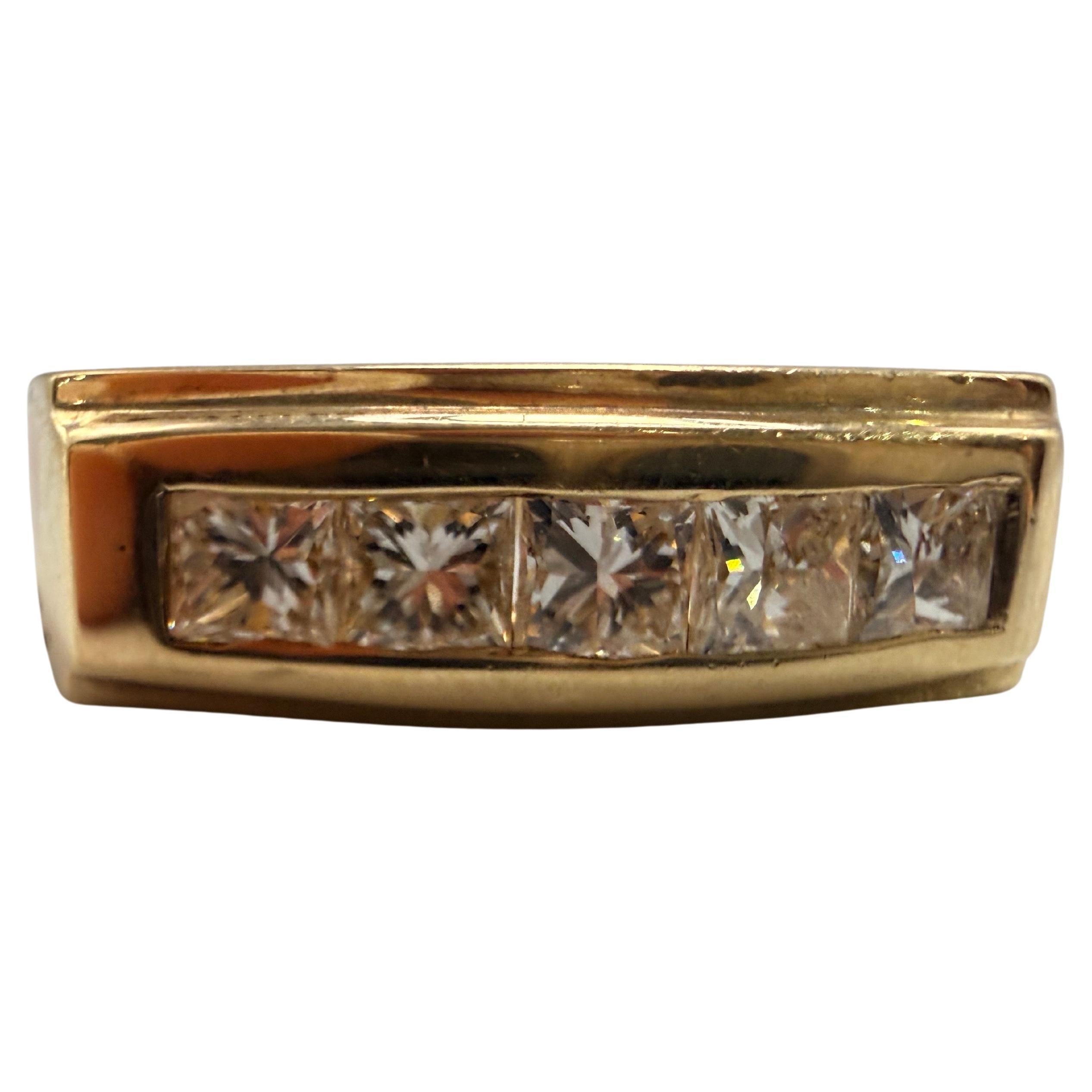 0.75ct Princess cut diamond wedding band size 9