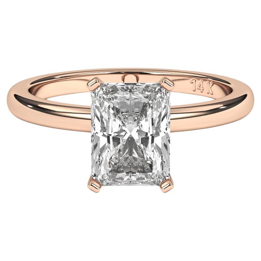 0.75CT Radiant Cut Solitaire GH Color I1 Clarity Natural Diamond Wedding Ring 