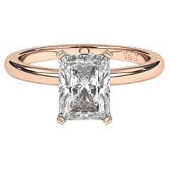 0.75CT Radiant Cut Solitaire GH Color I1 Clarity Natural Diamond Wedding Ring 