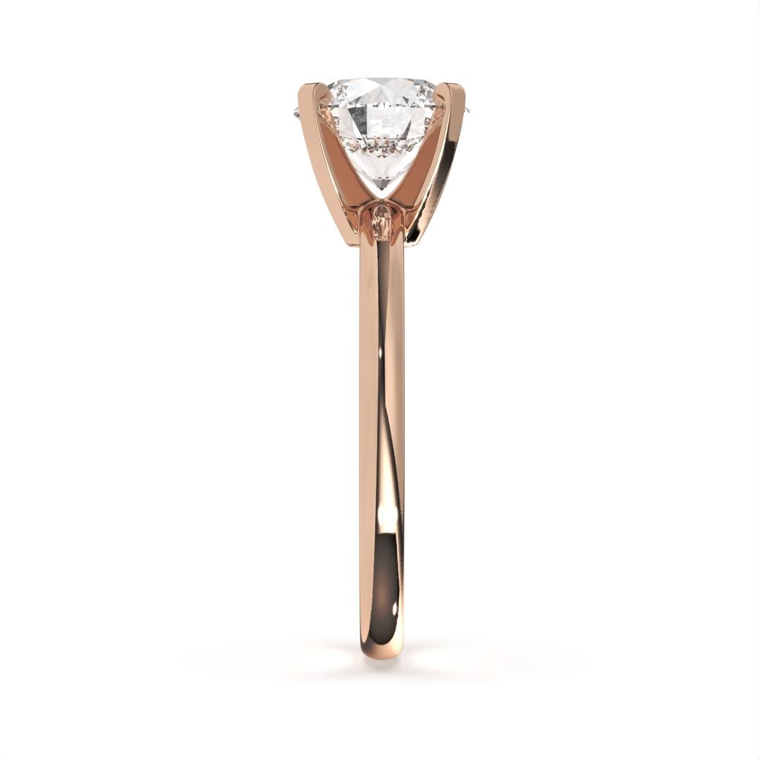 0,75CT Rundschliff Solitär GH-I1 Reinheit Natürlicher Diamant Ehering Damen im Angebot
