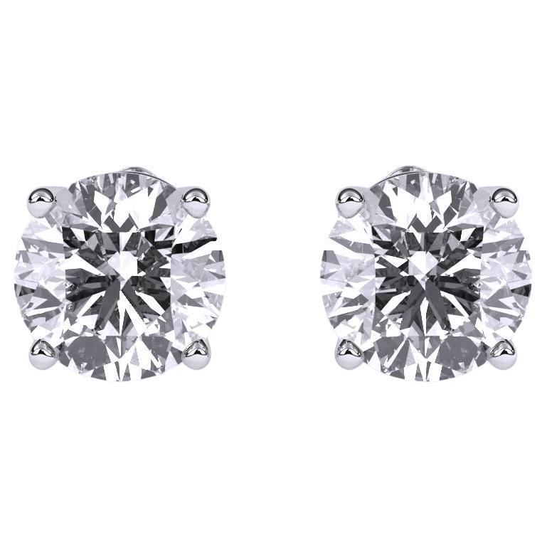 0.75CT Round Cut Solitaire Lab-Grown Diamond Stud 4 Prong Martini Earrings