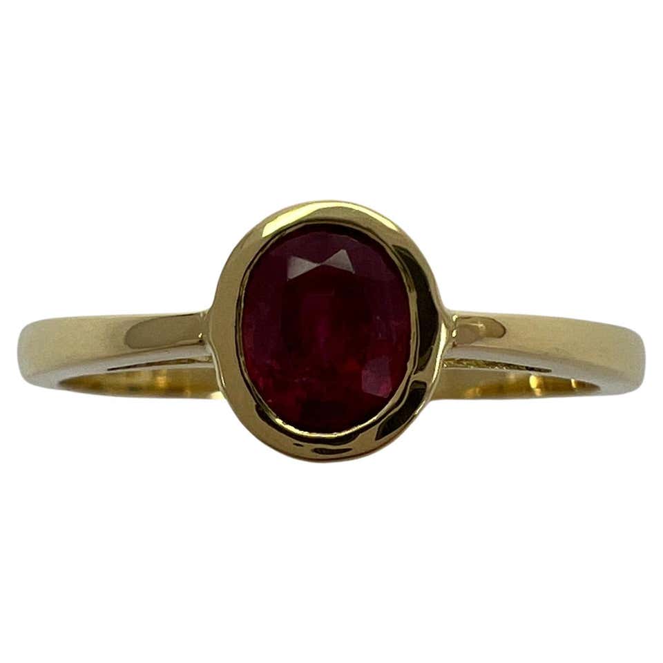 Fine Tiffany and Co. Vivid Blood Red Ruby Heart Cut 18k Yellow Gold ...