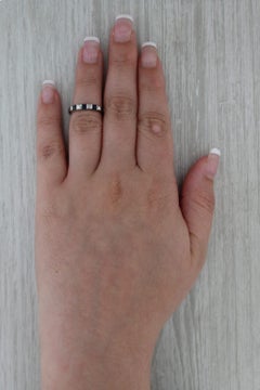 0.75ctw Blue Sapphire Ring 14k White Gold Size 4.75 Stackable Wedding Band