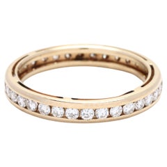 0.75ctw Diamond and Gold Band Ring, 14k Yellow Gold, Ring Size 5.75, Stackable