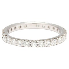 0.75ctw Diamond Band Ring, 14k White Gold, Ring Size 5.25, Stackable
