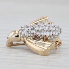 0.75ctw Diamond Bumble Bee Pin 14k Yellow Gold Brooch