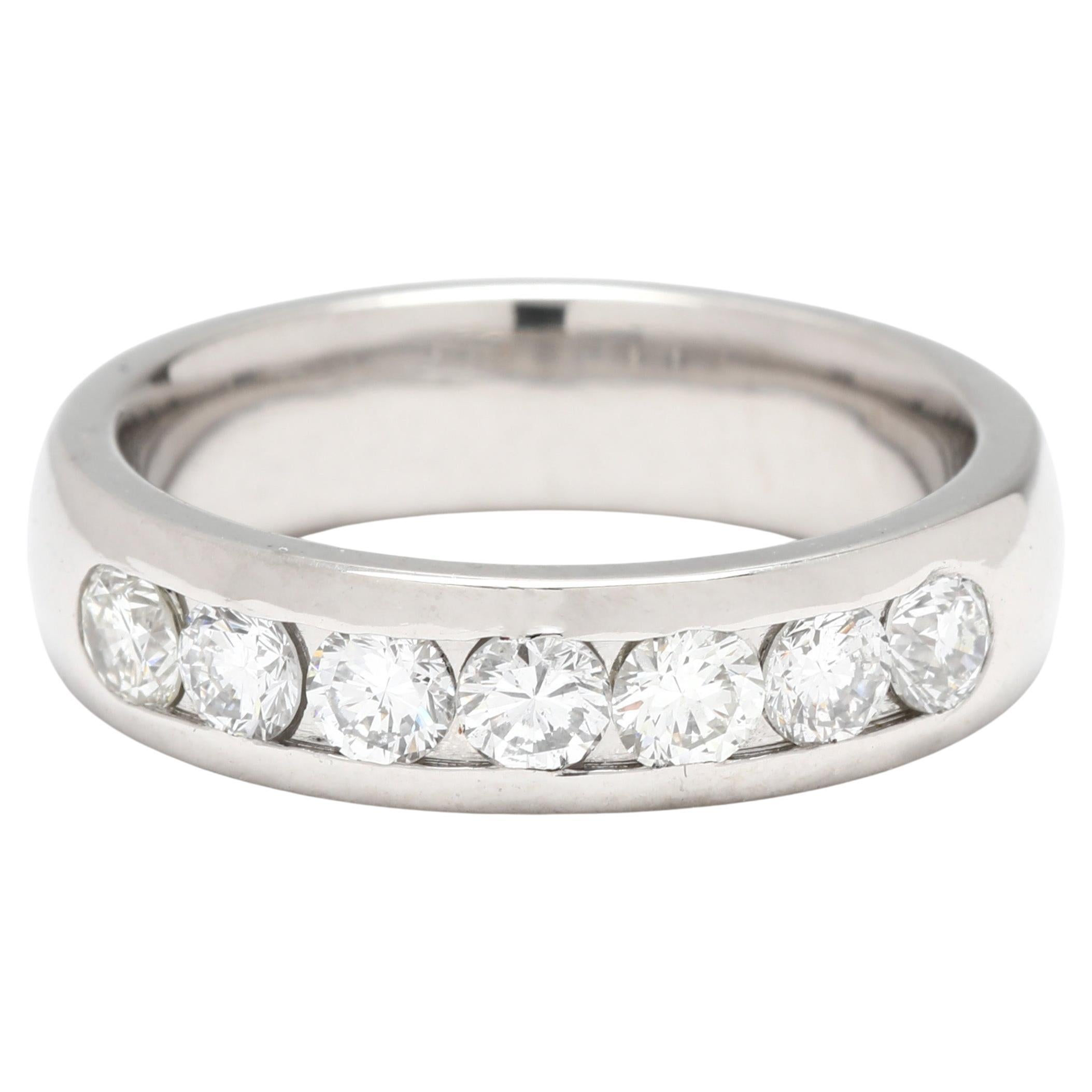 0.75ctw Diamond Channel Band Ring, Platinum, Ring Size 6