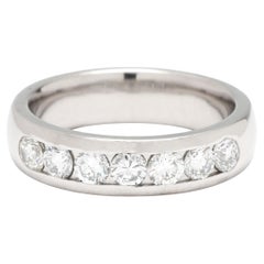 0.75ctw Diamond Channel Band Ring, Platinum, Ring Size 6