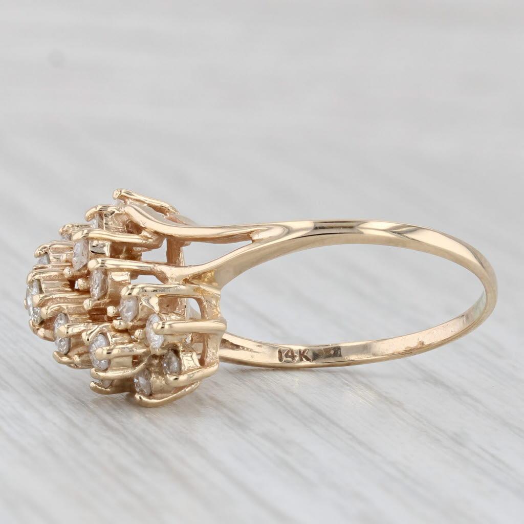 Bague bypass en or jaune 14 carats avec diamants de 0,75 carat poids total, taille 8,5 Unisexe en vente