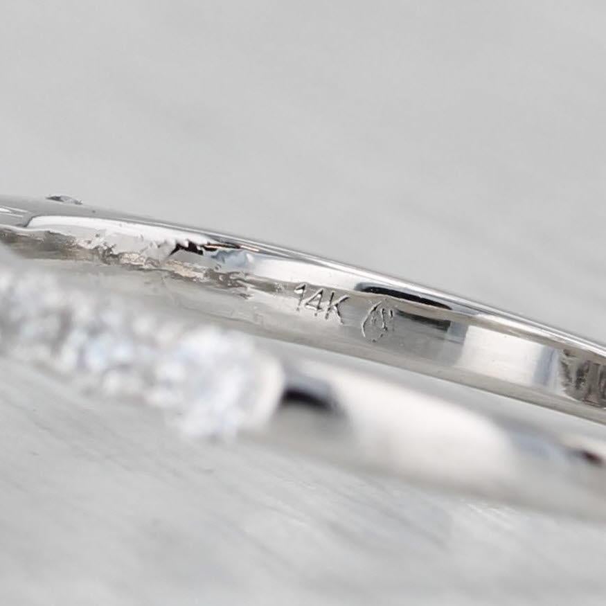 Anello di fidanzamento a forma di cluster di diamanti da 0,75 carati in oro bianco 14k, misura 5,75 in vendita 2