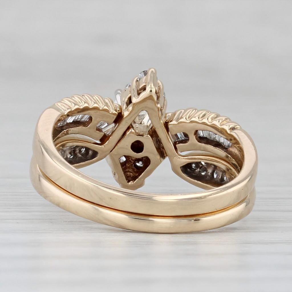 0.75ctw Anillo de Compromiso Diamante Anillo de Boda Chaqueta Conjunto Nupcial Oro 14k Talla 7 Corte redondo en venta