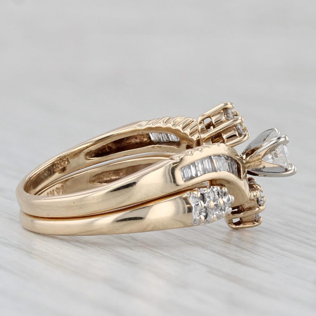 Femenino o masculino 0.75ctw Anillo de Compromiso Diamante Anillo de Boda Chaqueta Conjunto Nupcial Oro 14k Talla 7 en venta