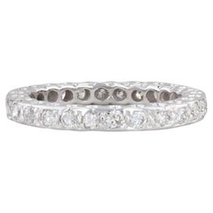 0.75ctw Diamond Eternity Band 14k White Gold Size 6.25 Wedding Ring Stackable