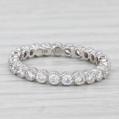 Anello di eternità con diamante da 0,75 carati in oro bianco 14k Misura 5,5 Impilabile