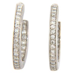 0.75ctw Diamond Inside Out Hoop Earrings in 14K White Gold