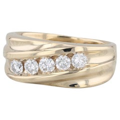 0.75ctw Diamond Men's Ring 14k Yellow Gold Size 9 Wedding Band