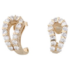 0,75 ctw Pendientes Paisley de oro amarillo de 14 quilates perforados con gancho en forma de J