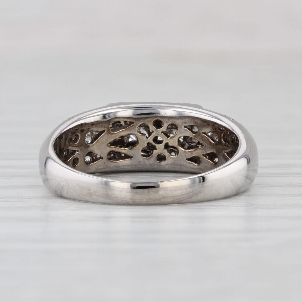 0,75ctw Diamant Ring 14k Weißgold Größe 8 Hochzeitstag Band (Brillantschliff) im Angebot