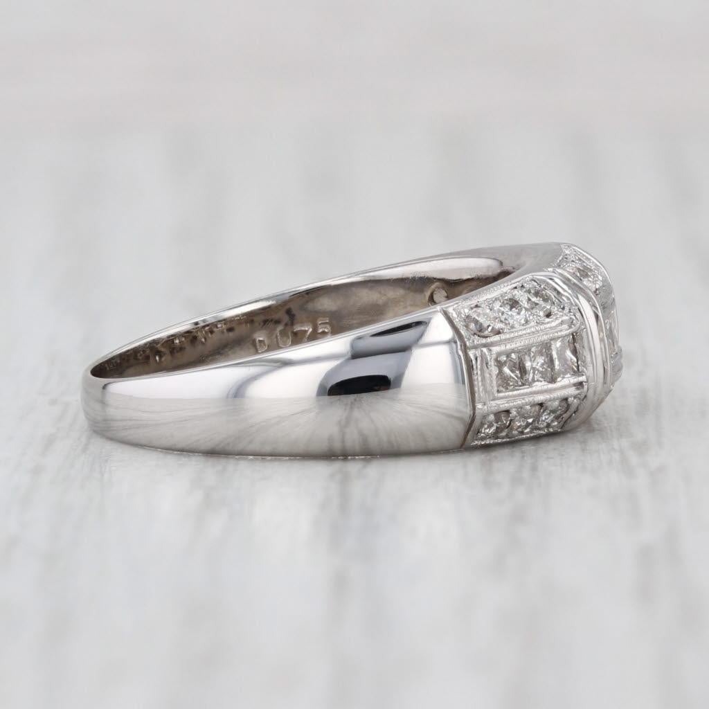 0,75ctw Diamant Ring 14k Weißgold Größe 8 Hochzeitstag Band für Damen oder Herren im Angebot