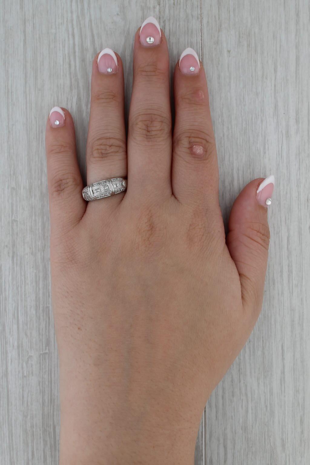 0,75ctw Diamant Ring 14k Weißgold Größe 8 Hochzeitstag Band im Angebot 4