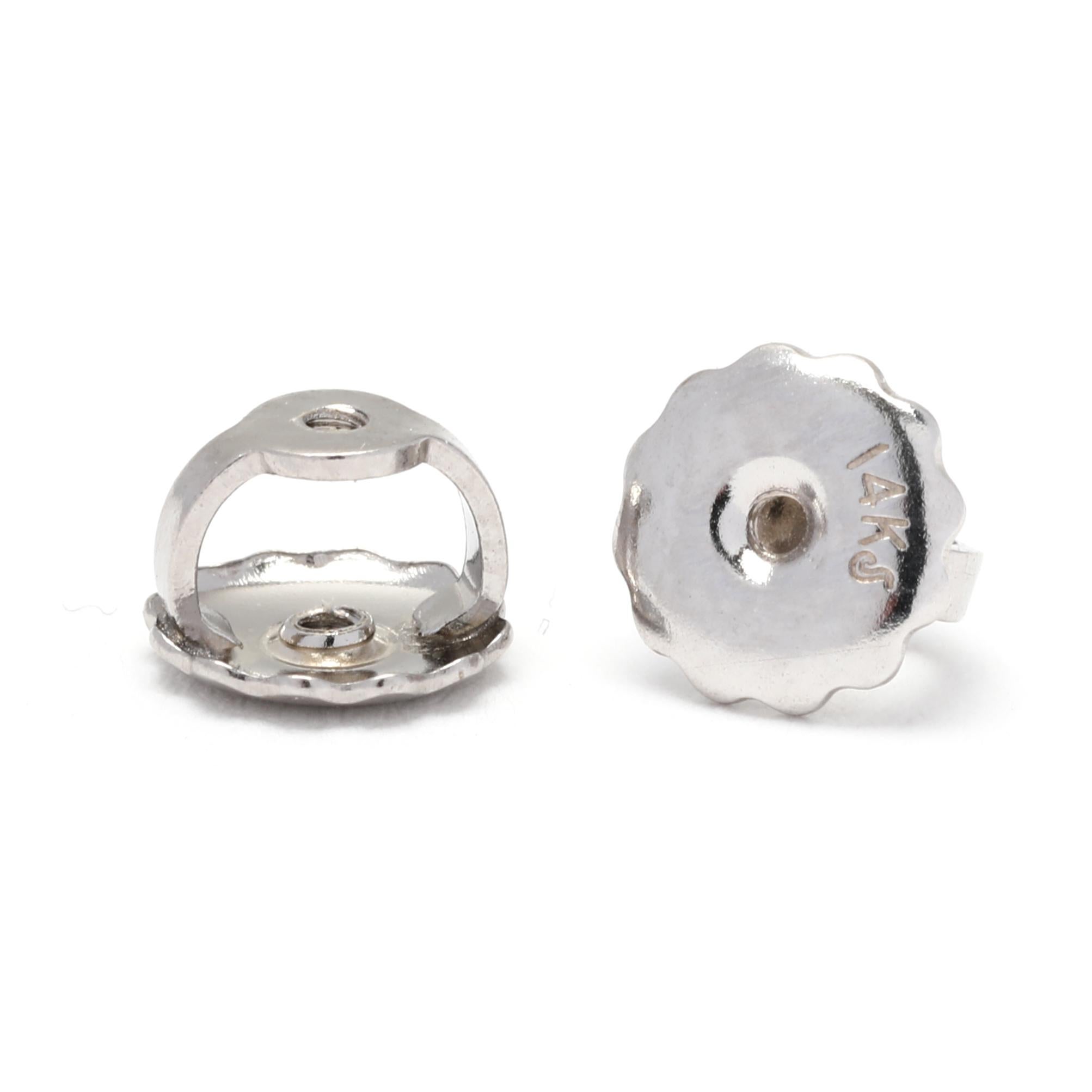 Orecchini con diamanti da 0,75 carati, oro bianco 14K, orecchini semplici In condizioni buone in vendita a McLeansville, NC