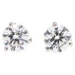 0.75ctw Diamond Stud Earrings, 14K White Gold, Simple Stud Earrings