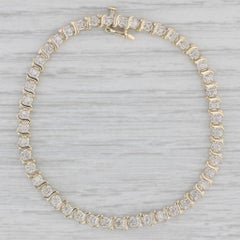 Bracciale tennis con diamanti da 0,75 ct. in oro giallo 14k da 7,25 pollici