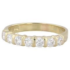 Alliance d'anniversaire empilable en or jaune 18 carats avec diamants 0,75 carat, taille 7,25
