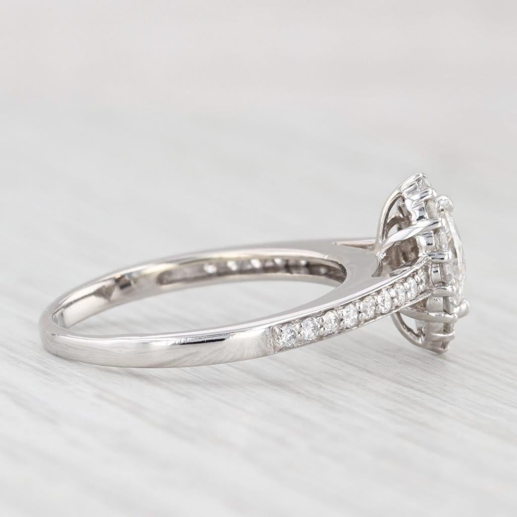 Gemstone Information:
- Natural Diamond -
Total Carats - 0.75ctw
Cut - Marquise 0.25ct, Round Brilliant 0.50ctw
Color - H - J
Clarity - I1 - I2

Metal: 14k White Gold
Weight: 3.3 Grams 
Stamps: 14k
Face Height: 11.7 mm 
Rise Above Finger: 7.8