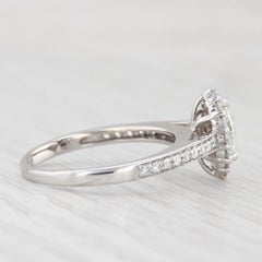 0.75ctw Marquise Halo Engagement Ring 14k White Gold Size 8 Cathedral Band