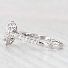 0.75ctw Marquise Halo Engagement Ring 14k White Gold Size 8 Cathedral Band