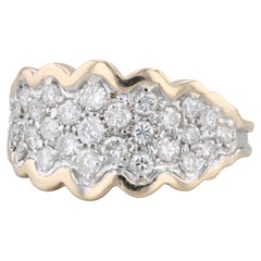 0.75ctw Pave Diamond Cluster Ring 14k Yellow Gold Size 6.5 Cocktail